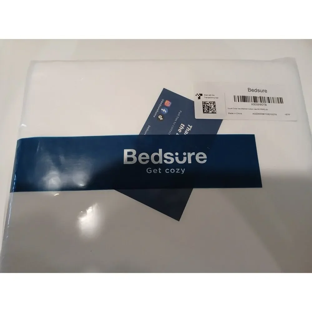 Bedsure Duvet Cover Set Full/Queen Size NWT Polyester Ivory 90x90